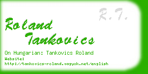 roland tankovics business card